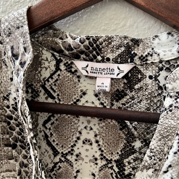 NANETTE LEPORE Brown Snakeskin Print Dress Size 4 - Picture 2 of 12